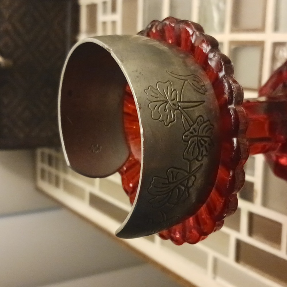 Vintage MJ Pewter Cuff Bracelet